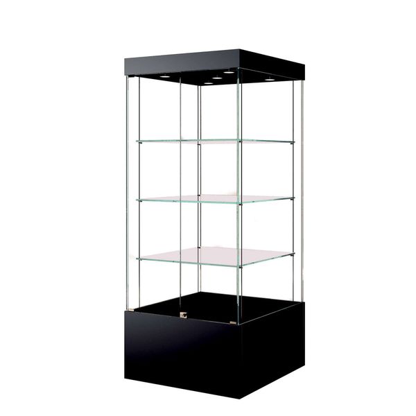 Glasmontre Athene 80 cm, m. 3 hylder