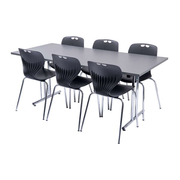 Klapbord Stabelfix Lux med 6 Oporto Mata stole