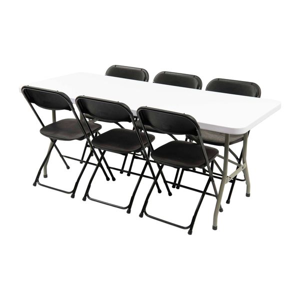 Klapbord med 6 Samson stole