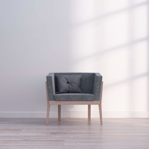 Lænestol Ito Soft 1, eg/lysegrå