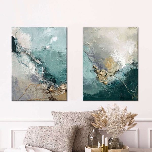 Malerier Up hill & Dawn hill, sæt af 2 stk. 60x80 cm