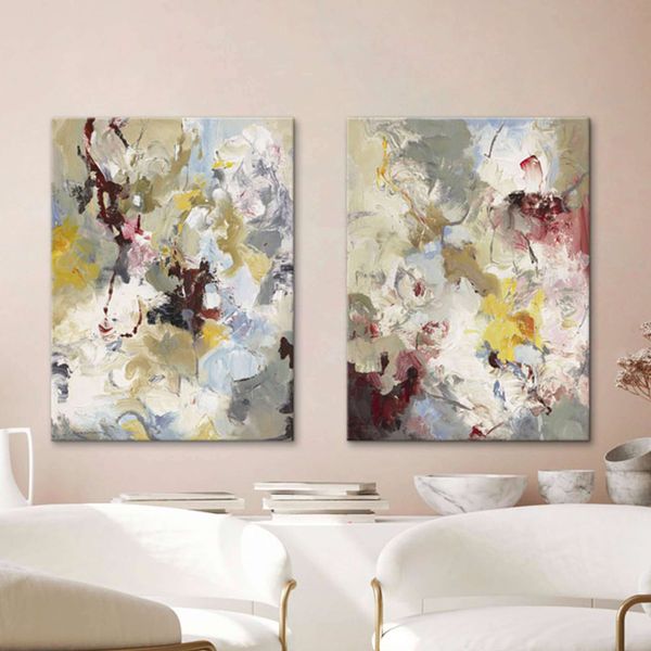 Malerier Free play, sæt af 2 stk. 60x80 cm