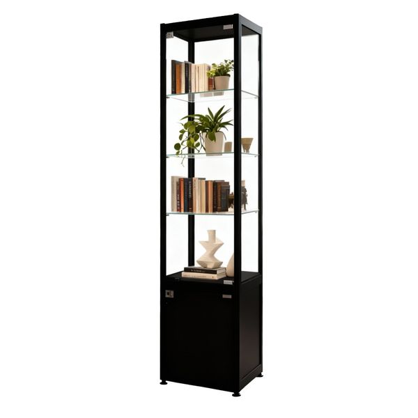 Glasvitrine Diamond 4SL, med skab og lys