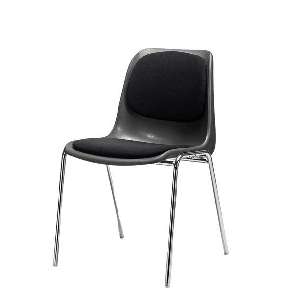 Stabelstol Oporto Xtra m. polster, blankt stel