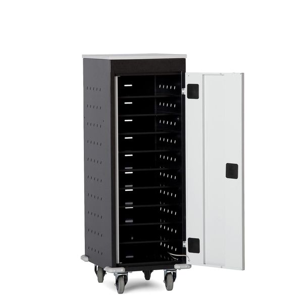 PC-vogn 10 rum med opladning, sort/grå