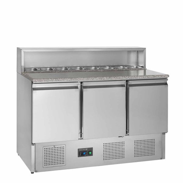 Pizzabord Tefcold G-Line GP93 m Granitbordplade og Kølebrønd