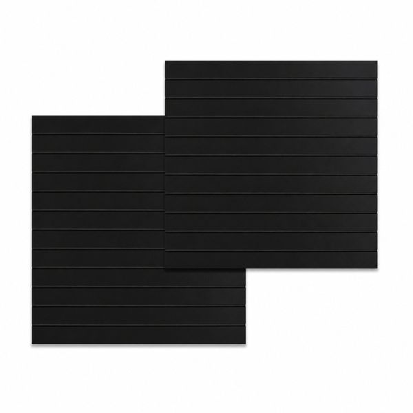 Rillepanel Basic+120x120 cm, sort, 2pak