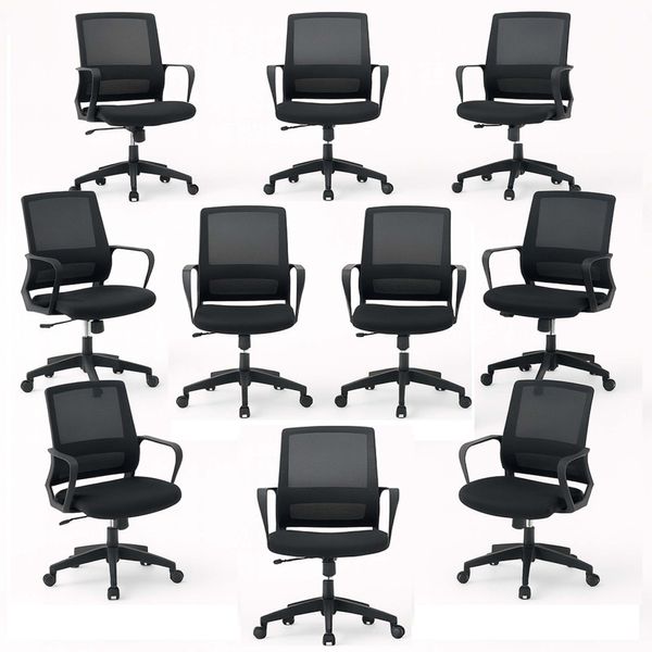 Siena kontorstole sort. 10 stk.