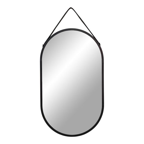 Spejl med PU-strop 35x60h cm, sort