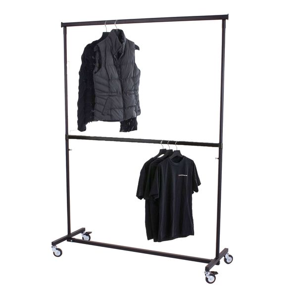 Tøjstativ 600, m.  dobbelt bøjlestang, sort