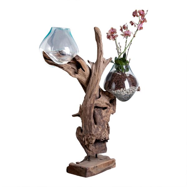 Træskulptur Waterdrop 100h cm, teak